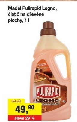 Čistič na dřevěné podlahy Legno Pulirapid