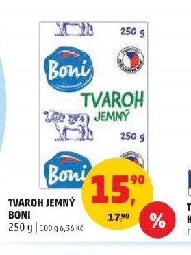 Tvaroh jemný Boni 250 g