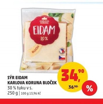 Sýr Eidam Karlova Koruna 250 g