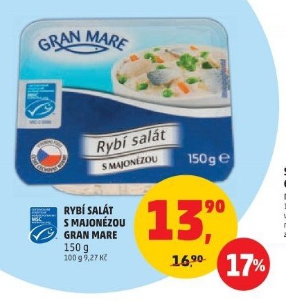 RYBÍ SALÁT S MAJONÉZOU GRAN MARE