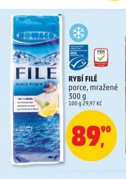 RYBÍ FILÉ porce, mražené