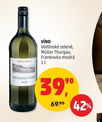 VÍNO Veltlínské zelené, Müller Thurgau, Frankovka modrá 1 l