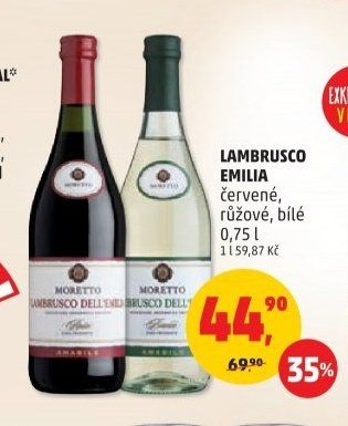 LAMBRUSCO EMILIA červené, růžové, bílé 0,75 l