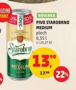 PIVO STAROBRNO MEDIUM plech 0,5 l