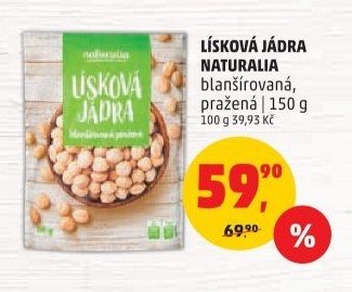 LÍSKOVÁ JÁDRA NATURALIA blanšírovaná, pražená