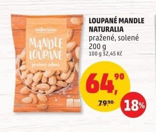 LOUPANÉ MANDLE NATURALIA pražené, solené