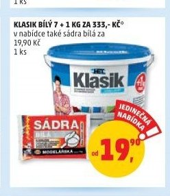 Klasik bílý 7 + 1 kg a sádra bílá