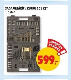 Sada vrtáků v kufru 101 ks
