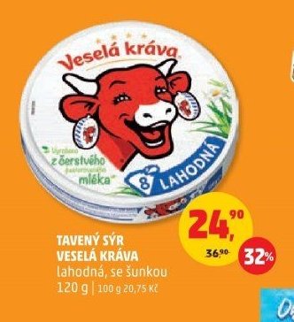 TAVENÝ SÝR VESELÁ KRÁVA lahodná, se šunkou 120 g