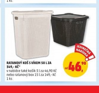 RATANOVÝ KOŠ S VÍKEM 50 L / BOX