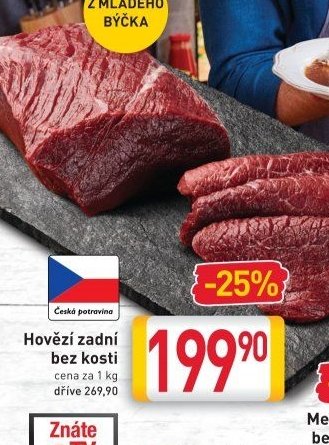 Hovězí zadní bez kosti