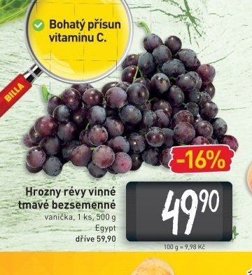 Hrozny révy vinné tmavé bezsemenné