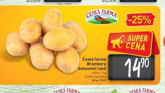 Česká farma Brambory konzumní rané