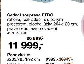 Sedací souprava ETRO - Sconto nábytek akcniletaky.com