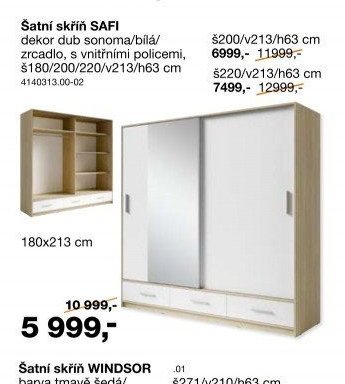 Šatní skříň SAFI
