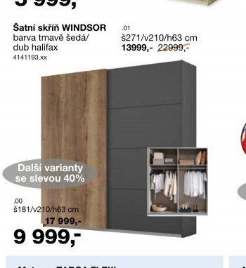 Šatní skříň WINDSOR