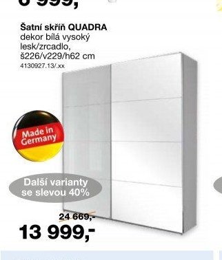 Šatní skříň QUADRA