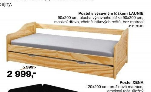 Postel s výsuvným lůžkem LAUNIE