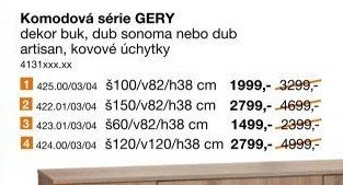 Komodová série GERY 1 - Sconto nábytek akcniletaky.com