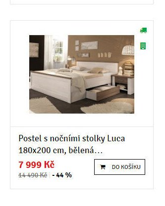 Postel s nočními stolky Luca 180x200 cm, bělená... - ASKO akcniletaky.com