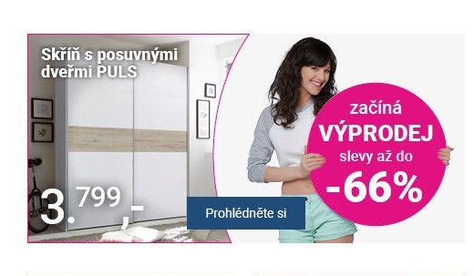 Skříň s posuvnými dveřmi PULS - Möbelix akcniletaky.com