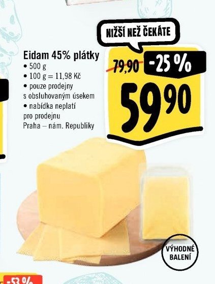 Eidam 45% plátky