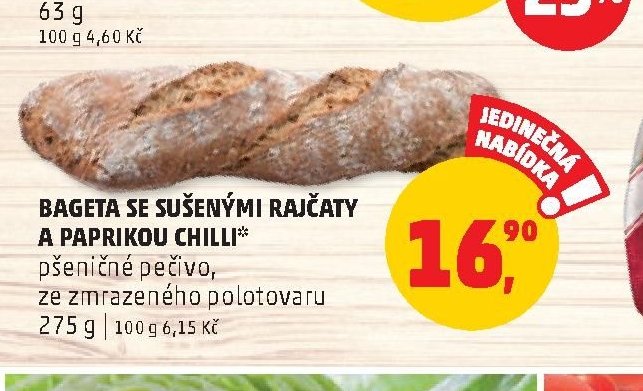 BAGETA SE SUŠENÝMI RAJČATY A PAPRIKOU CHILLI
