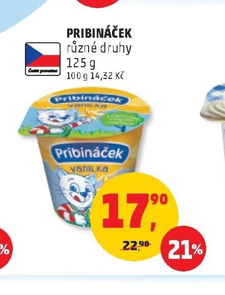 PRIBINÁČEK různé druhy 125 g