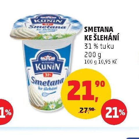 SMETANA KE ŠLEHÁNÍ 31 % tuku 200 g
