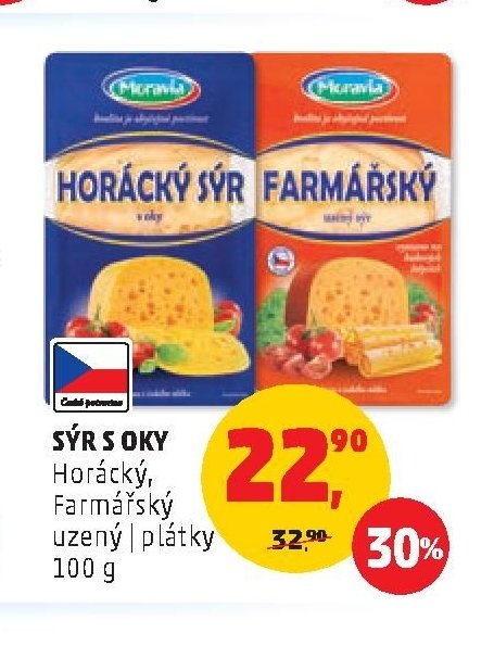 SÝR S OKY Horácký, Farmářský uzený plátky 100 g