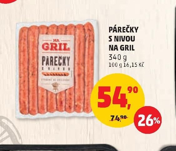 PÁREČKY S NIVOU NA GRIL
