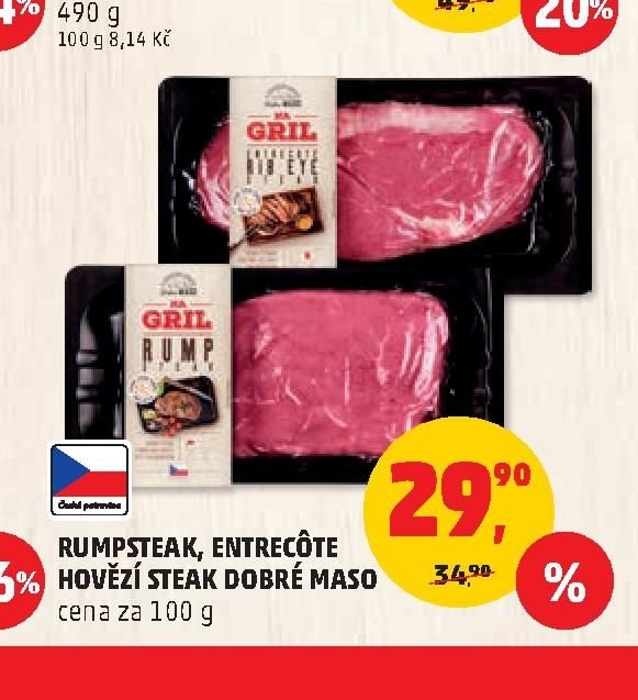 RUMPSTEAK, ENTRECÔTE HOVĚZÍ STEAK DOBRÉ MASO