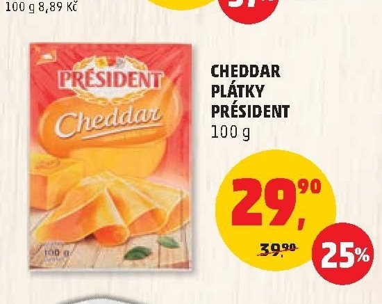 CHEDDAR PLÁTKY PRÉSIDENT