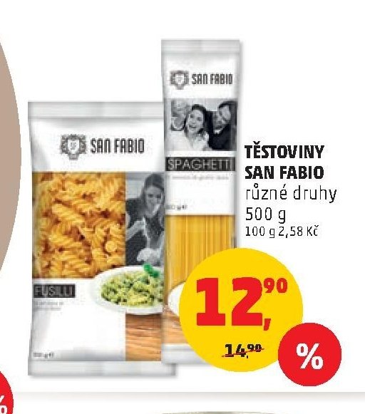 Těstoviny San Fabio různé druhy 500 g