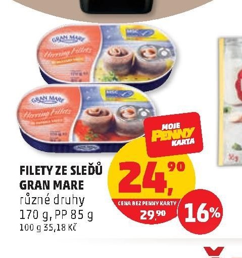 Filety ze sleďů Gran Mare různé druhy 170 g