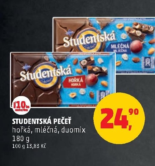 Studentská pečeť hořká, mléčná, duomix 180 g