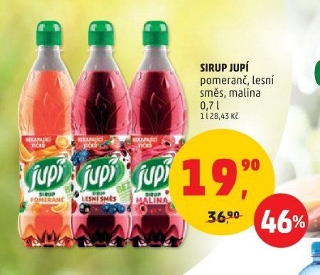 Sirup Jupí pomeranč, lesní směs, malina 0,7 l
