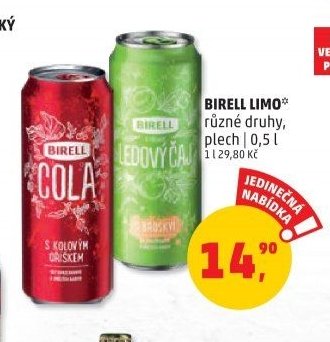BIRELL LIMO, různé druhy, plech 0,5 l