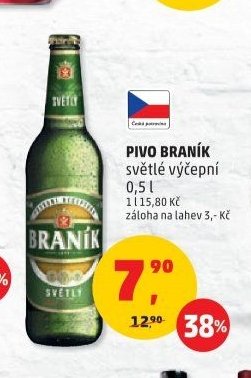 PIVO BRANÍK, světlé výčepní 0,5 l
