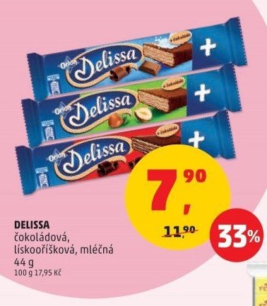 DELISSA čokoládová, lískooříšková, mléčná
