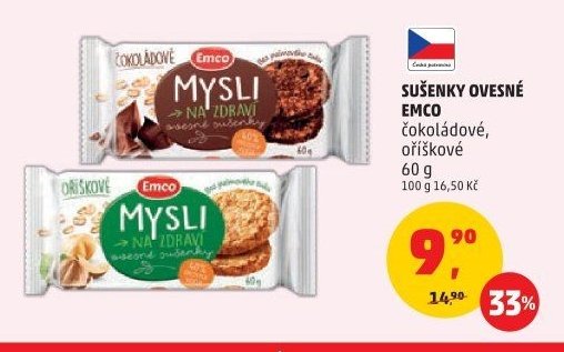 SUŠENKY OVESNÉ EMCO čokoládové, oříškové