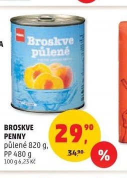 Broskve Penny půlené 820 g, PP 480 g