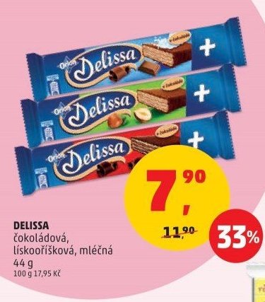 DELISSA čokoládová, lískooříšková, mléčná