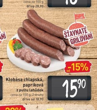 Klobása chlapska, papriková