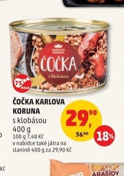 ČOČKA KARLOVA KORUNA s klobásou 400 g