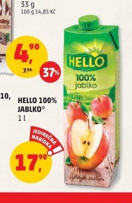 HELLO 100% JABLKO 1 l