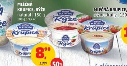 Mléčná krupice, rýže Kunín