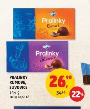Pralinky rumové, slivovice