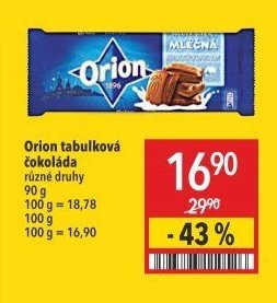 Orion tabulková čokoláda