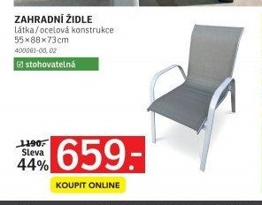 ZAHRADNÍ ŽIDLE Látka / ocelová konstrukce - ASKO akcniletaky.com